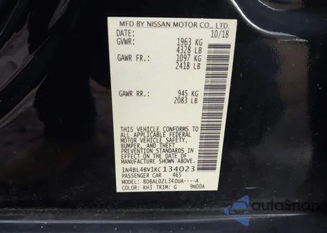 2019 Nissan Altima 2.5 S from USA, damaged, VIN 1N4BL4BV1KC134023